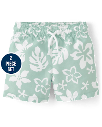 Baby And Toddler Boys Tropical 2-Piece Cabana Set