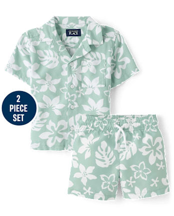 Baby And Toddler Boys Tropical 2-Piece Cabana Set