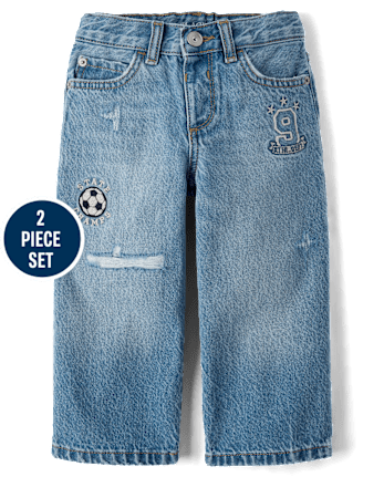 Baby And Toddler Embroidered Varsity 2-Piece Outfit Set