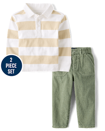 Baby And Toddler Boys Garment Dyed 2-Piece Outfit Set