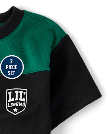 Baby And Toddler Boys Quick Dry Mesh 2-Piece Outfit Set