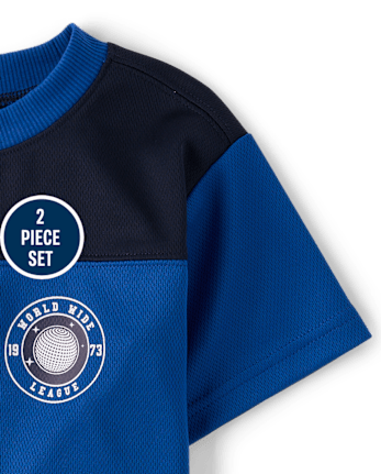 Baby And Toddler Boys Quick Dry Mesh 2-Piece Outfit Set