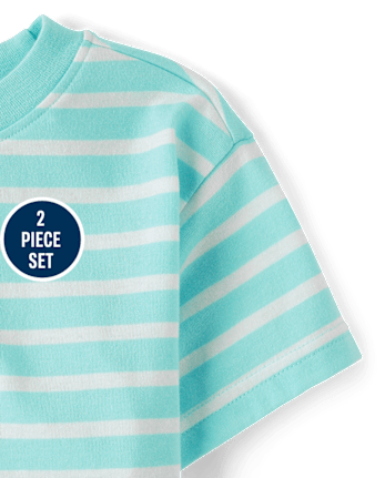 Baby And Toddler Boys Striped 2-Piece Outfit Set