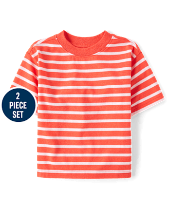 Baby And Toddler Boys Striped 2-Piece Outfit Set