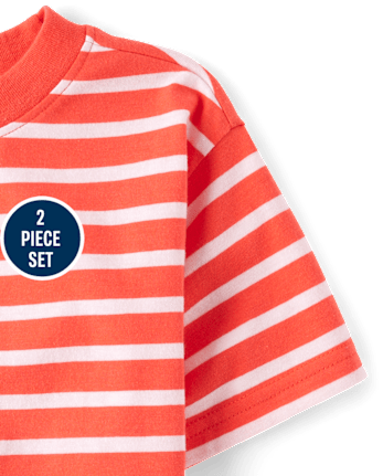 Baby And Toddler Boys Striped 2-Piece Outfit Set