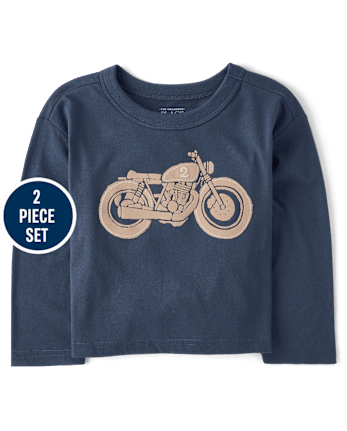 Baby And Toddler Boys Embroidered Vehicle 2-Piece Outfit Set