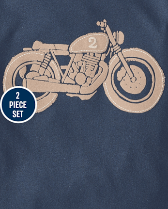 Baby And Toddler Boys Embroidered Vehicle 2-Piece Outfit Set