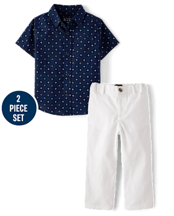 Baby And Toddler Boys Print 2-Piece Outfit Set