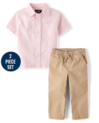 Baby And Toddler Boys Striped 2-Piece Outfit Set