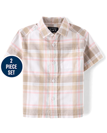 Baby And Toddler Boys Plaid 2-Piece Outfit Set