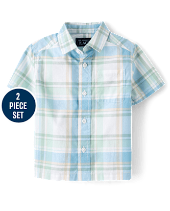 Baby And Toddler Boys Plaid 2-Piece Outfit Set