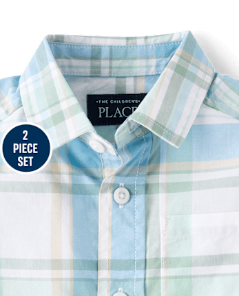 Baby And Toddler Boys Plaid 2-Piece Outfit Set