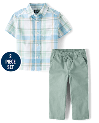 Baby And Toddler Boys Plaid 2-Piece Outfit Set