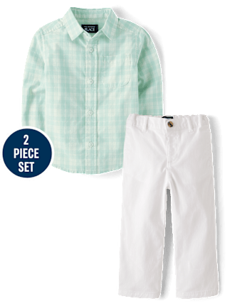 Baby And Toddler Boys Plaid 2-Piece Outfit Set