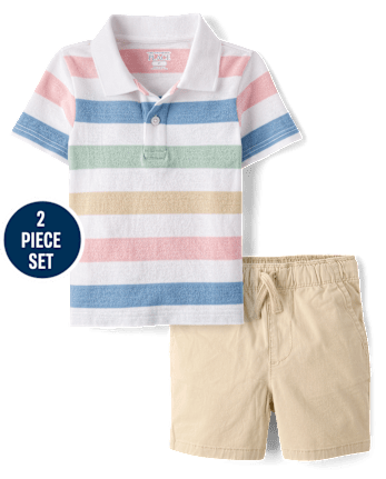 Baby And Toddler Boys Striped 2-Piece Outfit Set