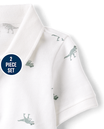 Baby And Toddler Boys Dino 2-Piece Outfit Set