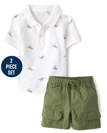 Baby And Toddler Boys Dino 2-Piece Outfit Set