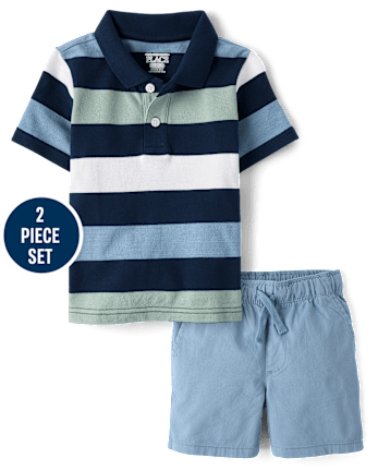 Baby And Toddler Boys Striped 2-Piece Outfit Set