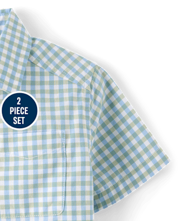 Baby And Toddler Boys Gingham 2-Piece Outfit Set