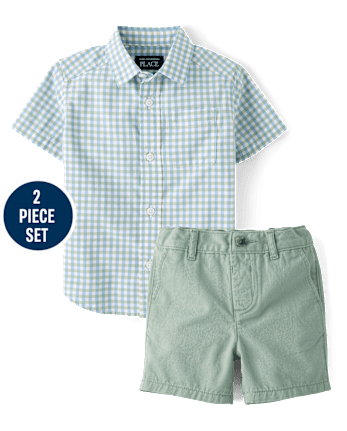 Baby And Toddler Boys Gingham 2-Piece Outfit Set