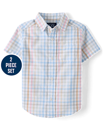 Baby And Toddler Boys Gingham 2-Piece Outfit Set