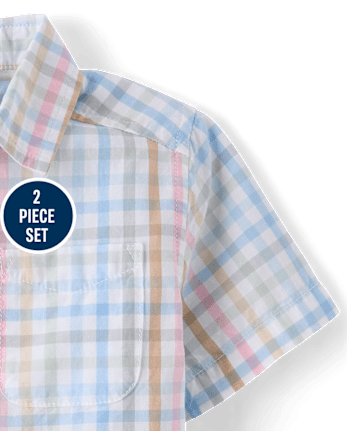 Baby And Toddler Boys Gingham 2-Piece Outfit Set
