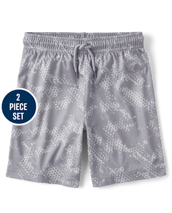 Kids Quick Dry Print Mesh 2-Piece Outfit Set