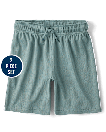 Kids Quick Dry Side Stripe Mesh 2-Piece Outfit Set