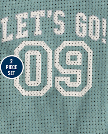 Kids Quick Dry Side Stripe Mesh 2-Piece Outfit Set