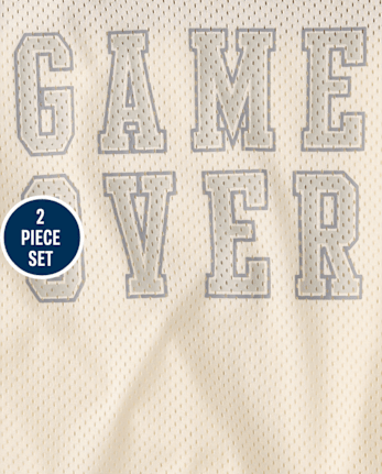 Kids Quick Dry Side Stripe Mesh 2-Piece Outfit Set