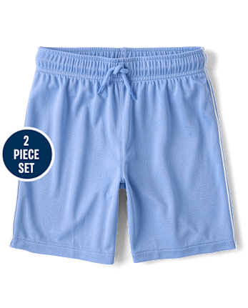 Kids Quick Dry Side Stripe Mesh 2-Piece Outfit Set