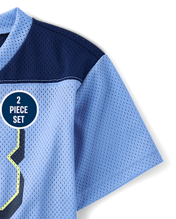 Kids Quick Dry Side Stripe Mesh 2-Piece Outfit Set