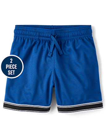 Boys Quick Dry Striped Hem 2-Piece Outfit Set