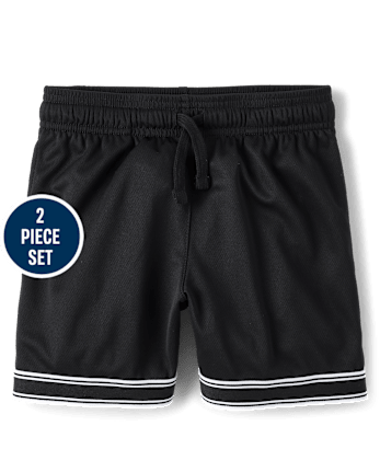 Boys Quick Dry Striped Hem 2-Piece Outfit Set