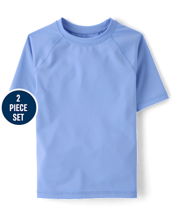 Boys Striped Rashguard Swimsuit