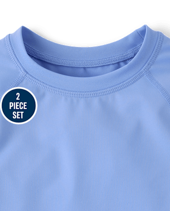 Boys Striped Rashguard Swimsuit