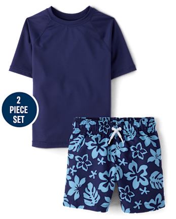 Boys Tropical Rashguard Swimsuit