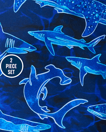 Boys Shark Rashguard Swimsuit