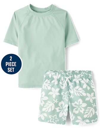 Boys Tropical Rashguard Swimsuit