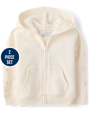 Toddler Girls Floral Bow Fleece 2-Piece Outfit Set