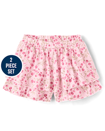 Toddler Girls Floral Flutter 2-Piece Outfit Set