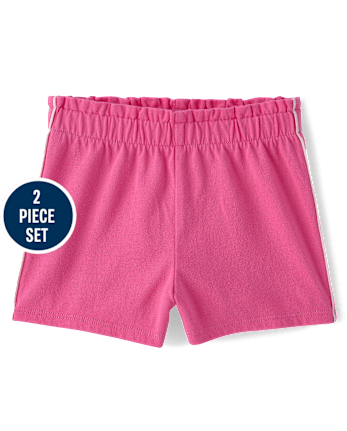 Baby And Toddler Girls Embroidered Palm Tree 2-Piece Outfit Set