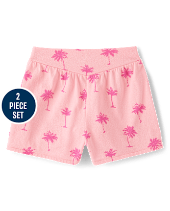 Baby And Toddler Girls Palm Tree 2-Piece Outfit Set