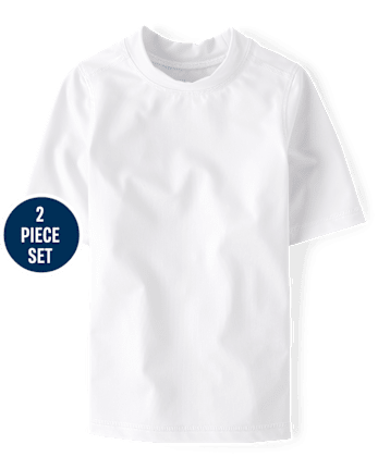 Boys Striped Rashguard Swimsuit