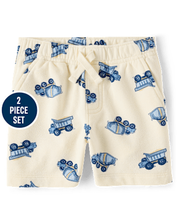 Baby And Toddler Boys Construction Vehicle French Terry 2-Piece Outfit Set