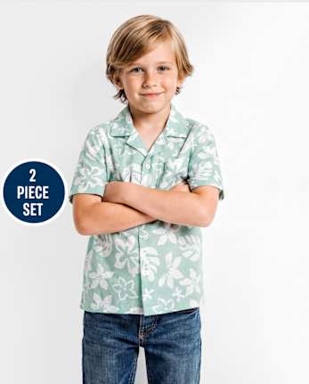 Boys Tropical 2-Piece Cabana Set