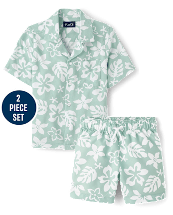 Boys Tropical 2-Piece Cabana Set