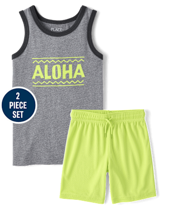 Boys Aloha 2-Piece Outfit Set