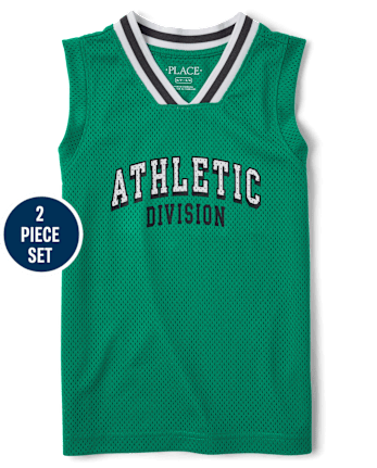 Kids Quick Dry Athletic Division Varsity Mesh 2-Piece Outfit Set