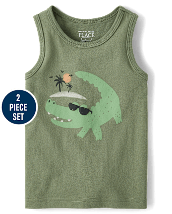 Baby And Toddler Boys Crocodile 2-Piece Outfit Set